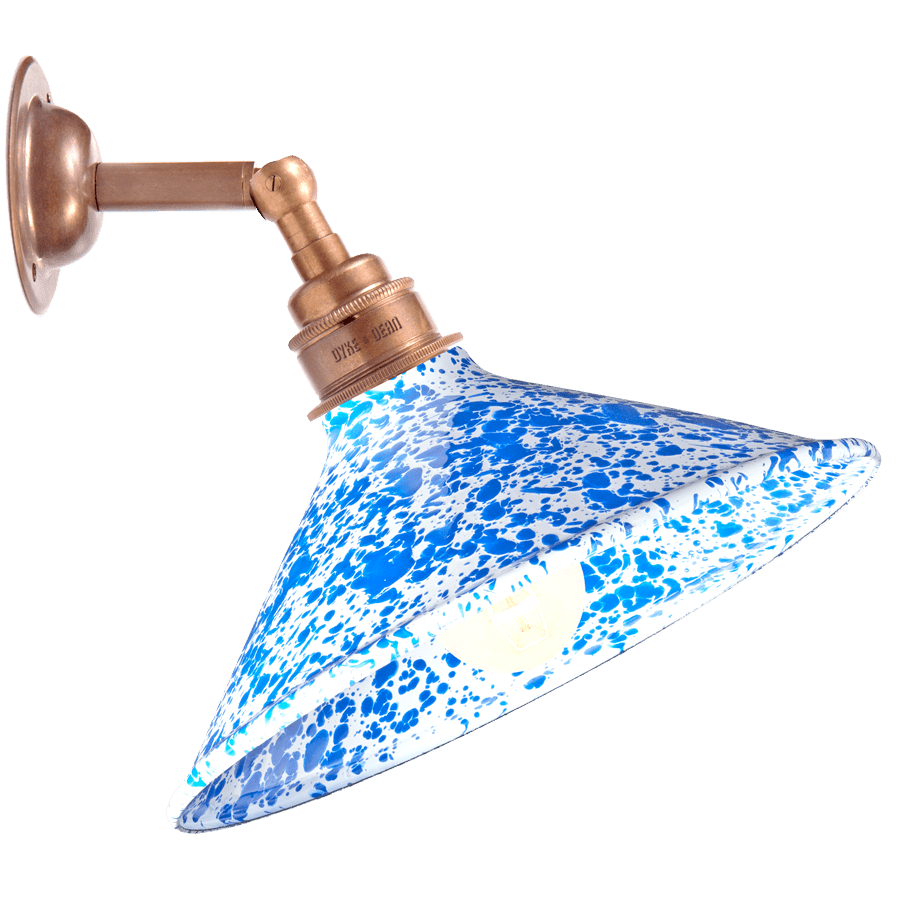 BLUE CONE SHADE SPLATTERWARE WALL LAMP - WALL LIGHTS - DYKE & DEAN  - Homewares | Lighting | Modern Home Furnishings