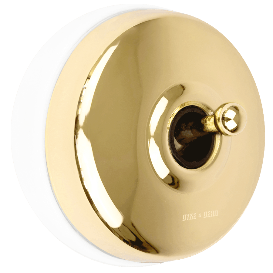 BRASS 2 WAY TOGGLE WALL SWITCH - DYKE & DEAN