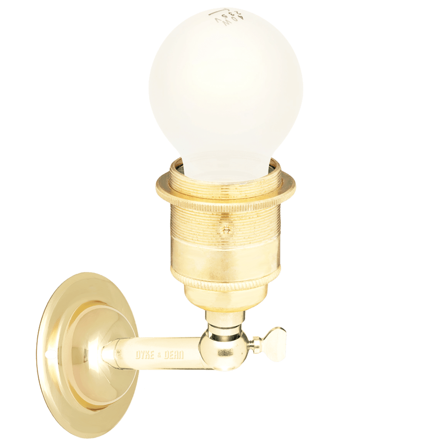 BRASS E27 WALL ARM LIGHT - DYKE & DEAN