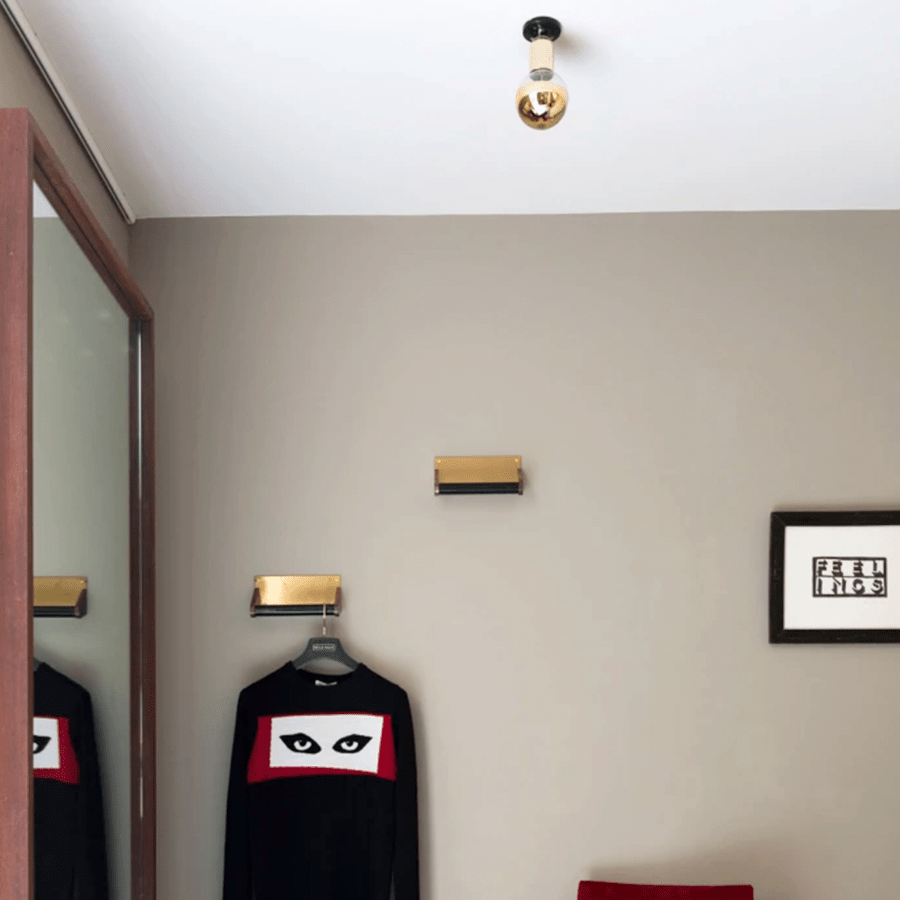 BRASS FIXED STUBBY CERAMIC LAMP - DYKE & DEAN