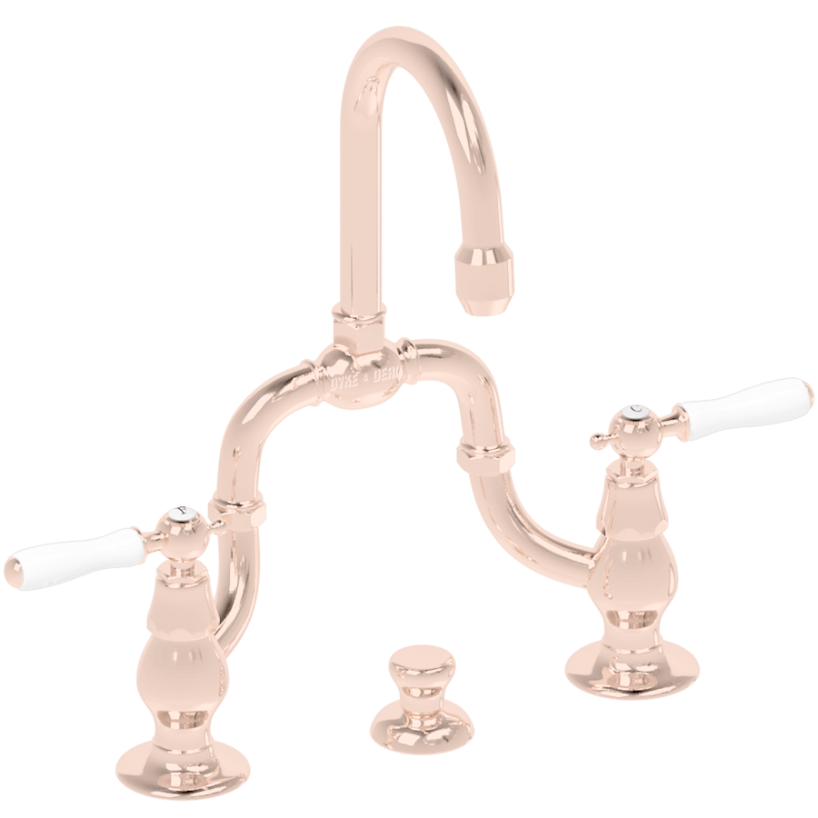 BRIDGE SINK MIXER PORCELAIN LEVER TAPS - DYKE & DEAN