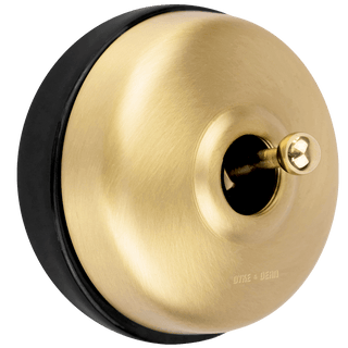 BRUSHED BRASS INTERMEDIATE WALL SWITCHES BLACK - DYKE & DEAN