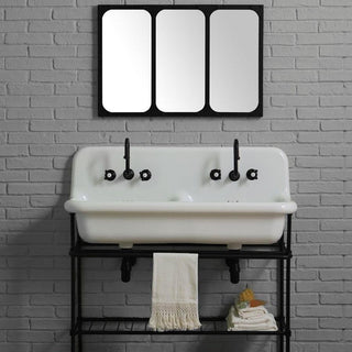 CERAMIC MOUNTED DOUBLE SINK WHITE - DYKE & DEAN