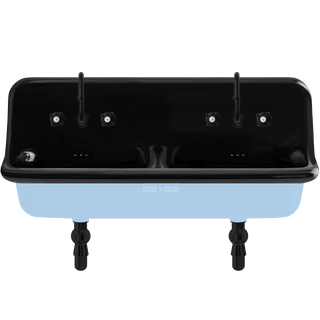 CERAMIC MOUNTED DOUBLE SINK WITH COLOUR OPTIONS - DYKE & DEAN