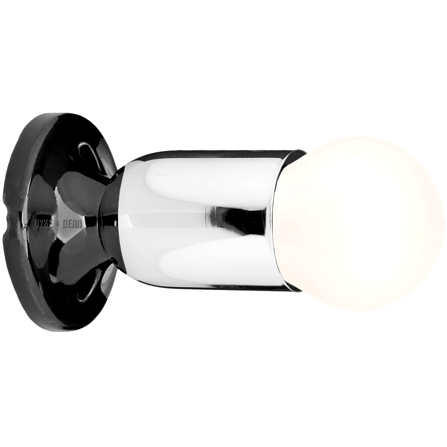 CHROME FIXED STUBBY CERAMIC LAMP - DYKE & DEAN