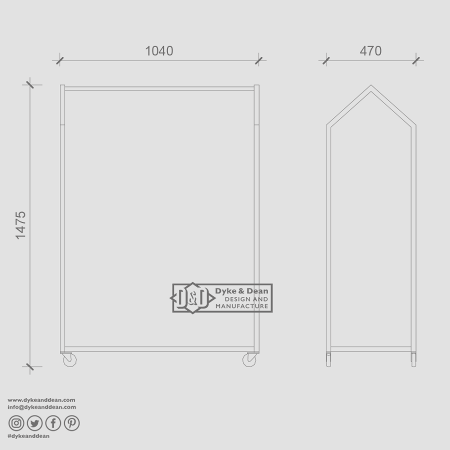 CLOTHING RAIL HOUSE - DYKE & DEAN