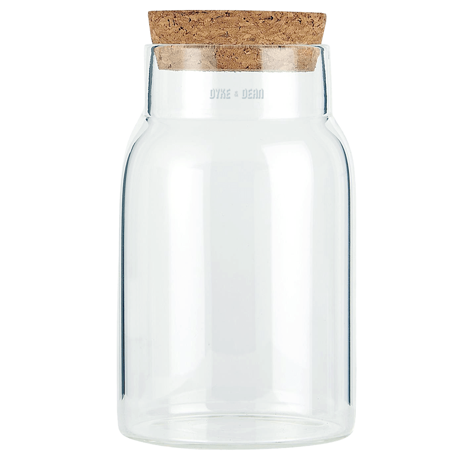 CORK GLASS STORAGE JAR 210ML - DYKE & DEAN