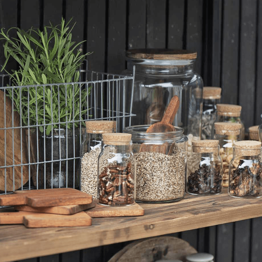 CORK GLASS STORAGE JAR 210ML - DYKE & DEAN