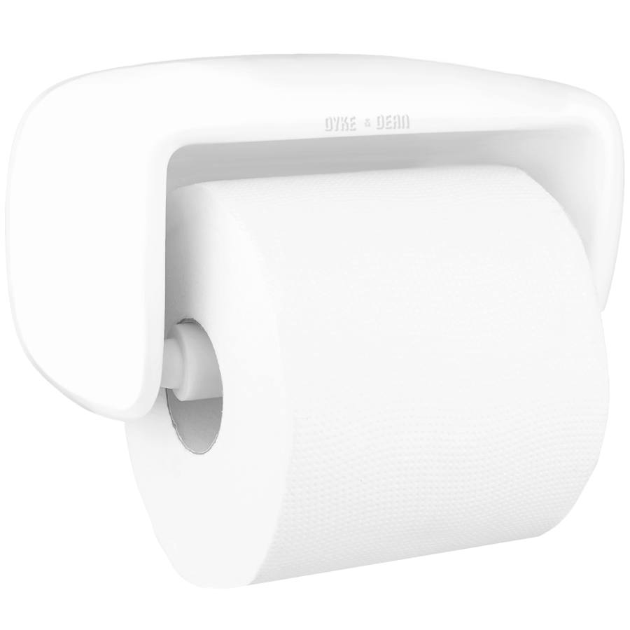 COVERED PORCELAIN TOILET PAPER HOLDER - DYKE & DEAN