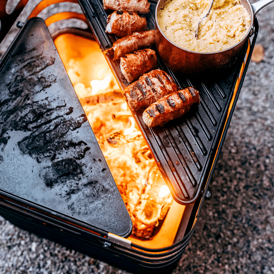 CUBE FIRE BASKET & GRILL RUSTY CUBE GRILL - DYKE & DEAN