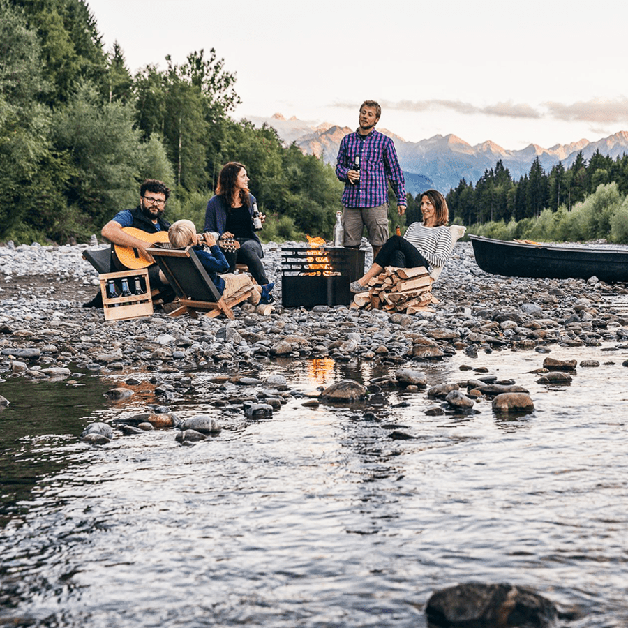 CUBE FIRE BASKET & GRILL RUSTY CUBE GRILL - DYKE & DEAN