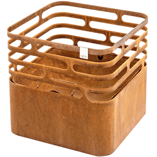 CUBE FIRE BASKET & GRILL RUSTY CUBE GRILL - DYKE & DEAN