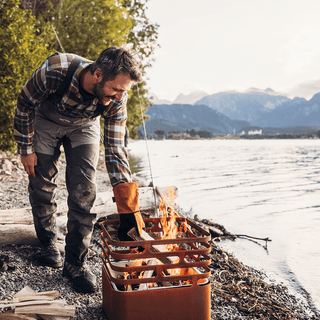 CUBE FIRE BASKET & GRILL RUSTY CUBE GRILL - DYKE & DEAN