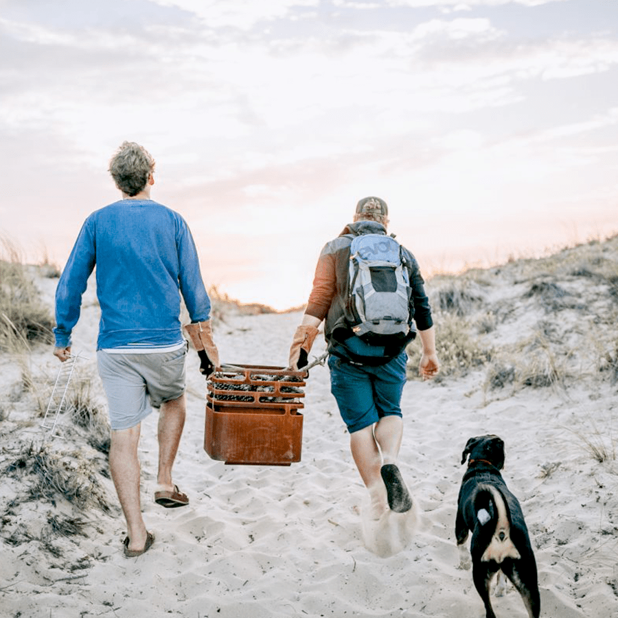 CUBE FIRE BASKET & GRILL RUSTY CUBE GRILL - DYKE & DEAN