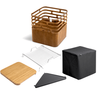 CUBE FIRE BASKET & GRILL RUSTY CUBE GRILL - DYKE & DEAN