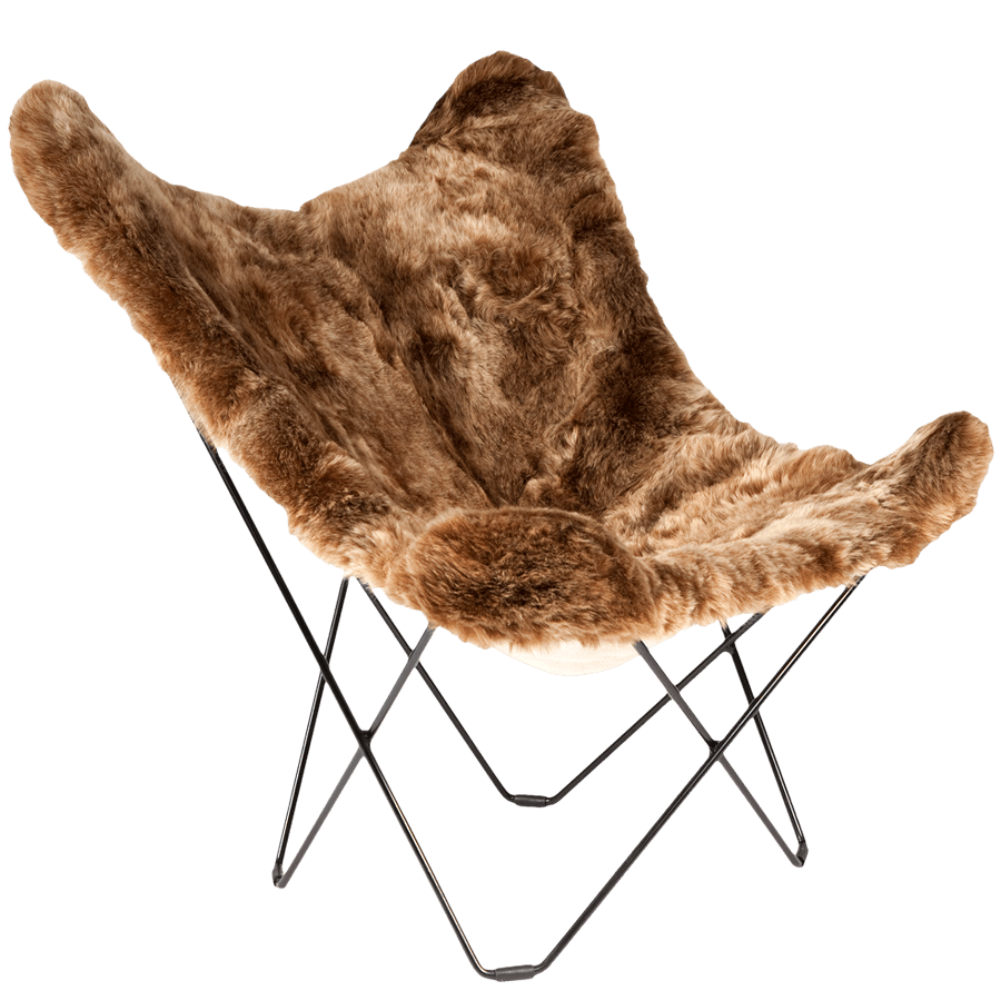 CUERO BUTTERFLY CHAIR BROWN SHEEPSKIN - DYKE & DEAN