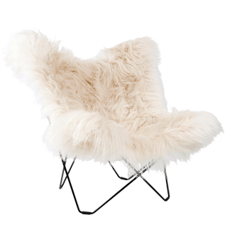 CUERO BUTTERFLY CHAIR LONG WHITE SHEEPSKIN - DYKE & DEAN