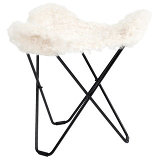 CUERO FLYING GOOSE STOOL WHITE SHEEPSKIN - DYKE & DEAN