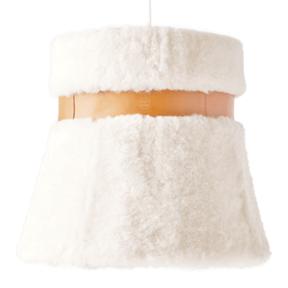 CUERO SHEEPSKIN AND LEATHER PENDANT LAMP SHADE - DYKE & DEAN