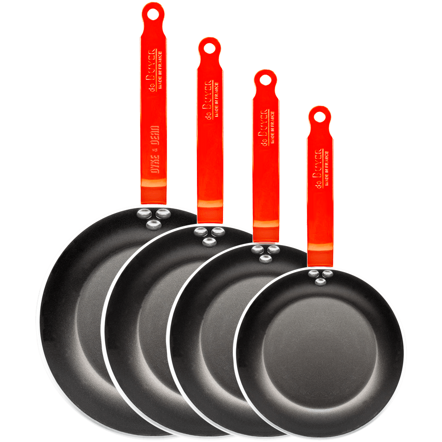 DE BUYER CHOC FRYING PANS RED HANDLES - DYKE & DEAN