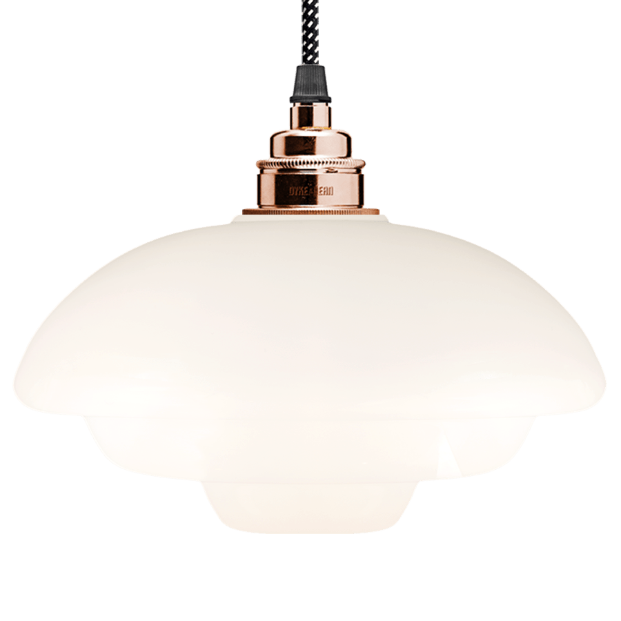 DECO OPALINE GLASS LAMP SHADE - DYKE & DEAN