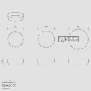 DISC WALL & CEILING LIGHT 360mm - DYKE & DEAN