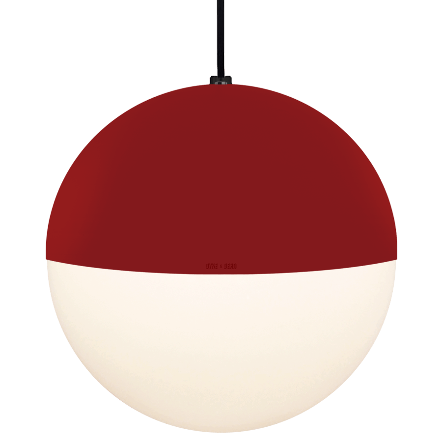 DOME CAPPED OPAL GLOBE PENDANT BESPOKE COLOUR 300MM - DYKE & DEAN