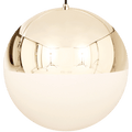 DOME CAPPED OPAL GLOBE PENDANT BRASS 600MM - DYKE & DEAN
