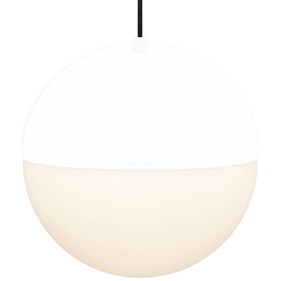 DOME CAPPED OPAL GLOBE PENDANT WHITE 400MM - DYKE & DEAN