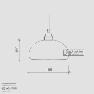 DOME OPALINE RETRACTABLE CORD LIGHT SMALL - DYKE & DEAN