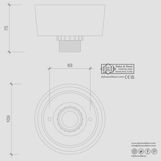 DUROPLAST REAR WIRED WALL & CEILING LIGHT FROSTED - DYKE & DEAN