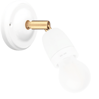 DYKE & DEAN LARGE WHITE CERAMIC LAMP BRASS ELBOW - DYKE & DEAN