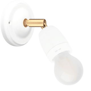 DYKE & DEAN LARGE WHITE CERAMIC LAMP BRASS ELBOW - DYKE & DEAN