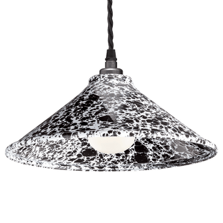 DYKE & DEAN SPLATTERWARE ENAMEL CONE SHADE BLACK - DYKE & DEAN