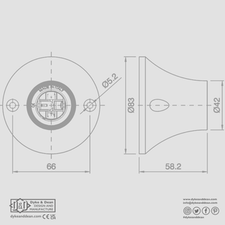 E27 WHITE WALL LAMP HOLDER - DYKE & DEAN