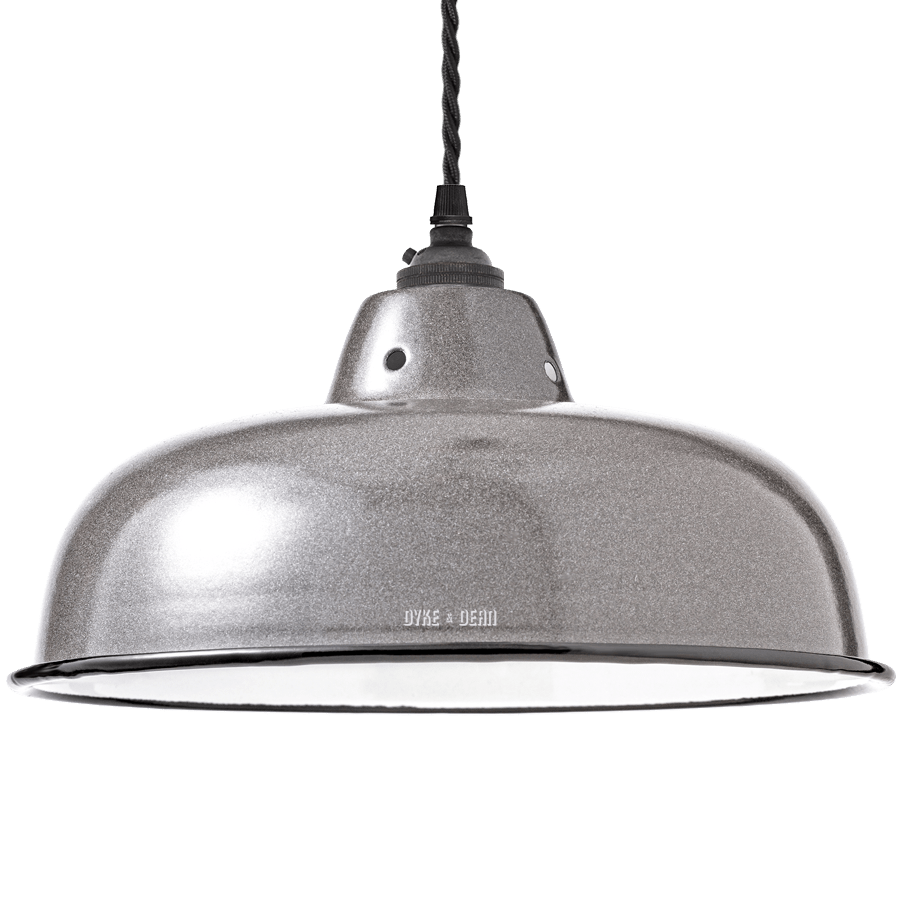 ENAMEL CHARCOAL NECK VENT SHADE - DYKE & DEAN