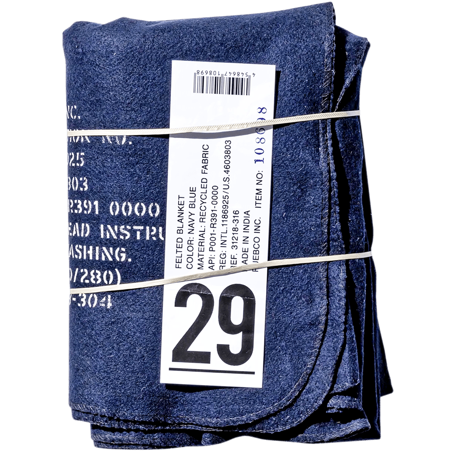 FELTED RECYCLED NAVY BLANKET - DYKE & DEAN