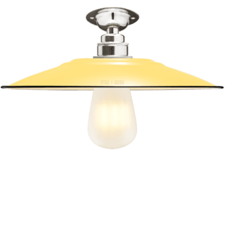 FIXED FLAT CUSTARD ENAMEL SHADE - DYKE & DEAN