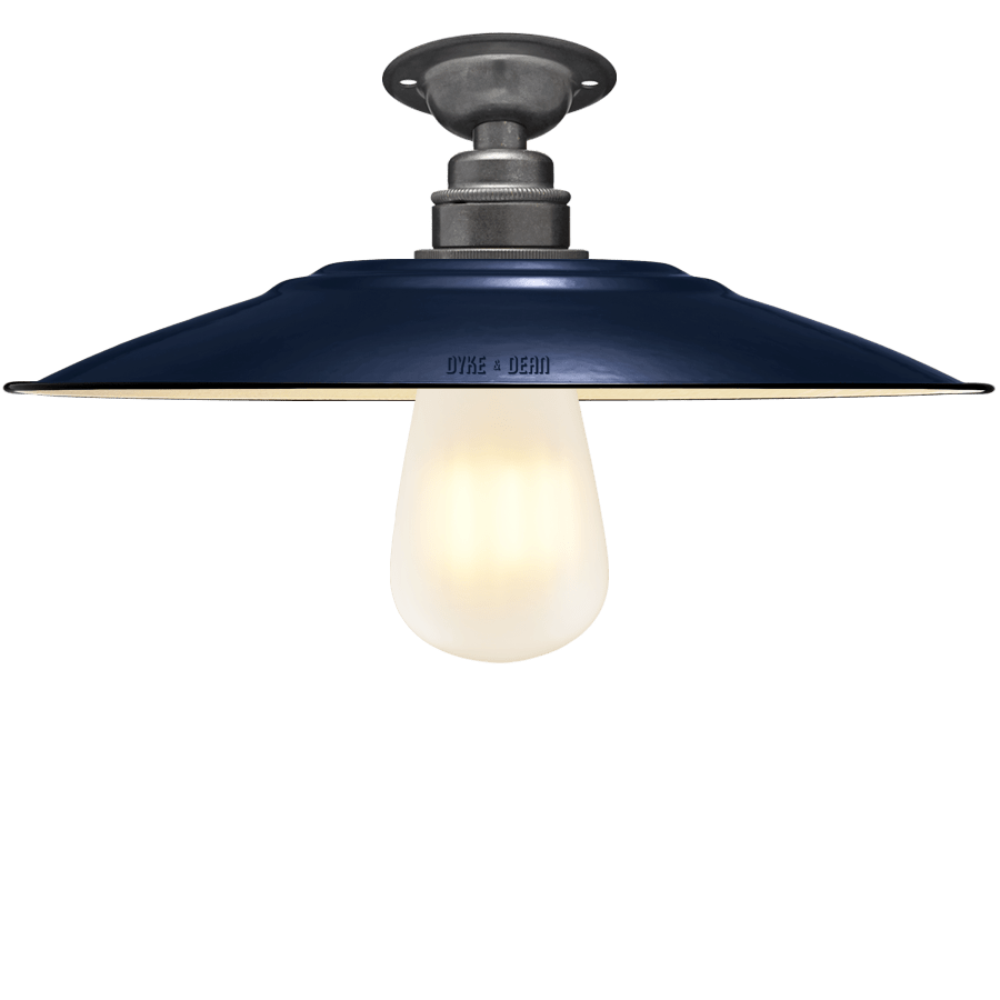 FIXED FLAT NAVY ENAMEL SHADE - DYKE & DEAN