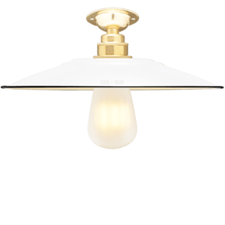 FIXED FLAT WHITE ENAMEL SHADE - DYKE & DEAN