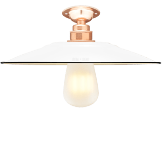 FIXED FLAT WHITE ENAMEL SHADE - DYKE & DEAN