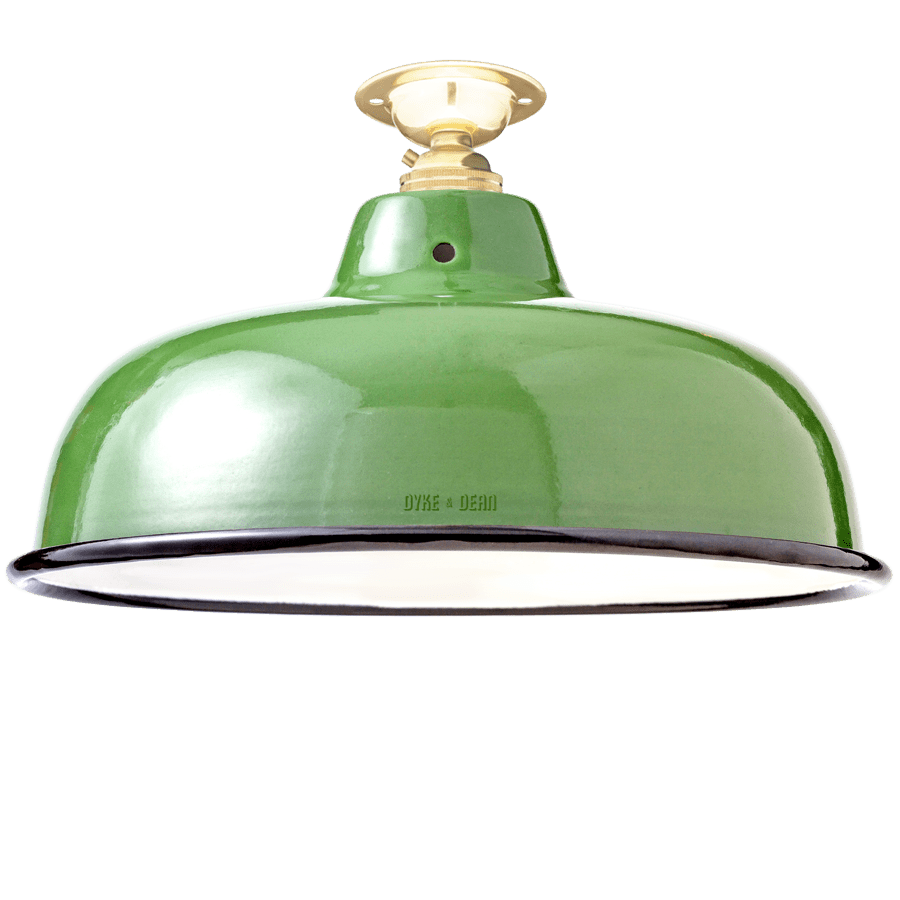 FIXED NECK VENT GREEN ENAMEL SHADE - DYKE & DEAN