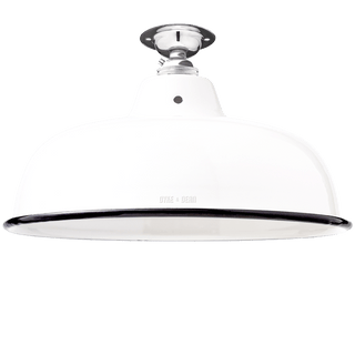 FIXED NECK VENT WHITE ENAMEL SHADE - DYKE & DEAN