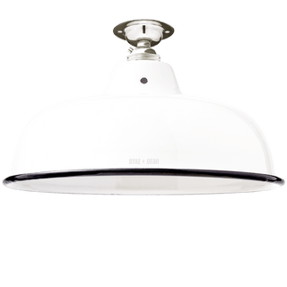 FIXED NECK VENT WHITE ENAMEL SHADE - DYKE & DEAN