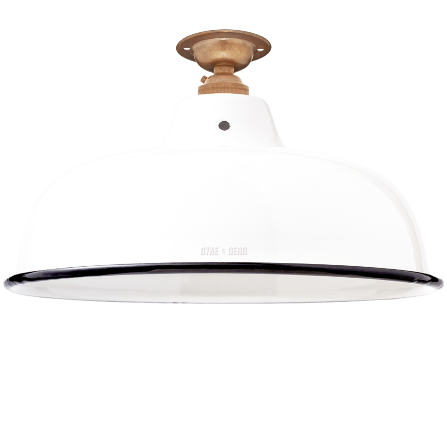 FIXED NECK VENT WHITE ENAMEL SHADE - DYKE & DEAN