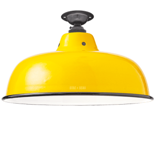 FIXED NECK VENT YELLOW ENAMEL SHADE - DYKE & DEAN