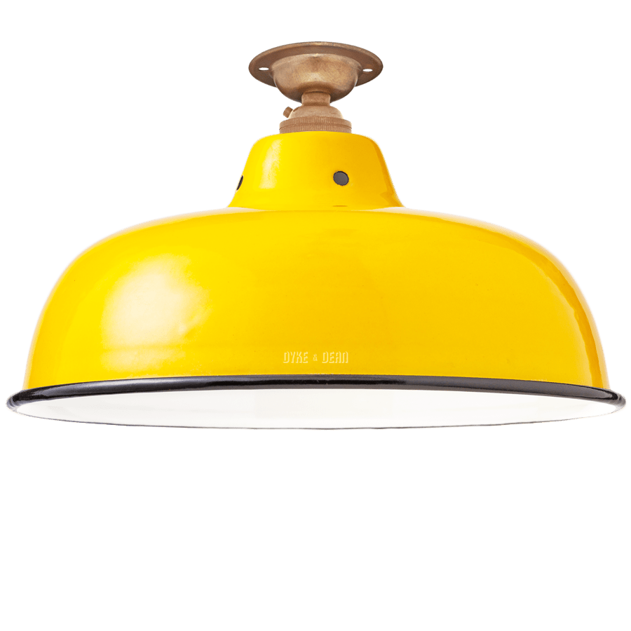 FIXED NECK VENT YELLOW ENAMEL SHADE - DYKE & DEAN