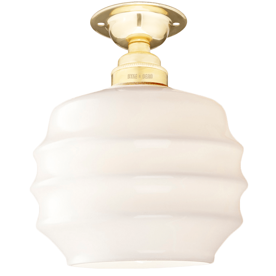 FIXED OPAL RIPPLE GLASS SHADE SMALL - DYKE & DEAN