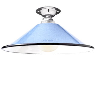 FIXED SMALL BLUE ENAMEL CONE SHADE - DYKE & DEAN