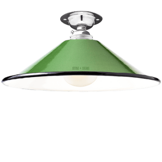 FIXED SMALL GREEN ENAMEL CONE SHADE - DYKE & DEAN